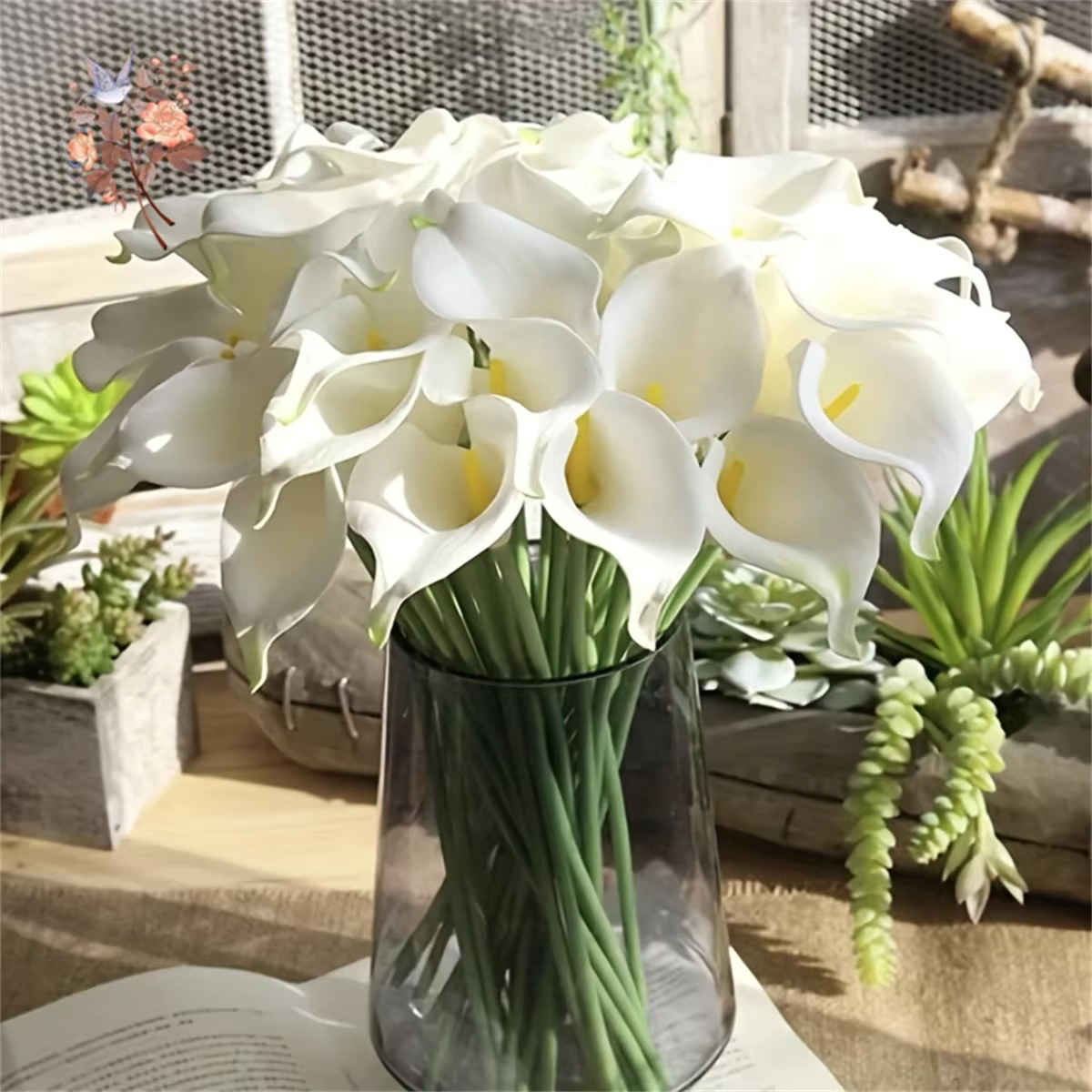 Fleurs Artificielles de Lys Calla Blanc pour Patients