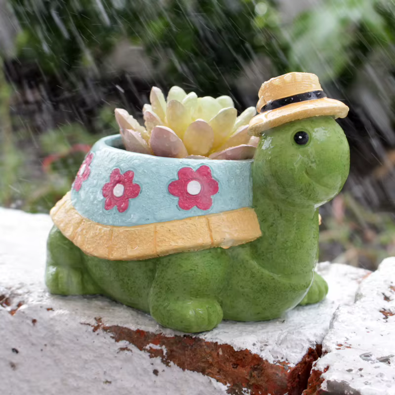 AdTosGarden-Pot de tortue succulente en résine