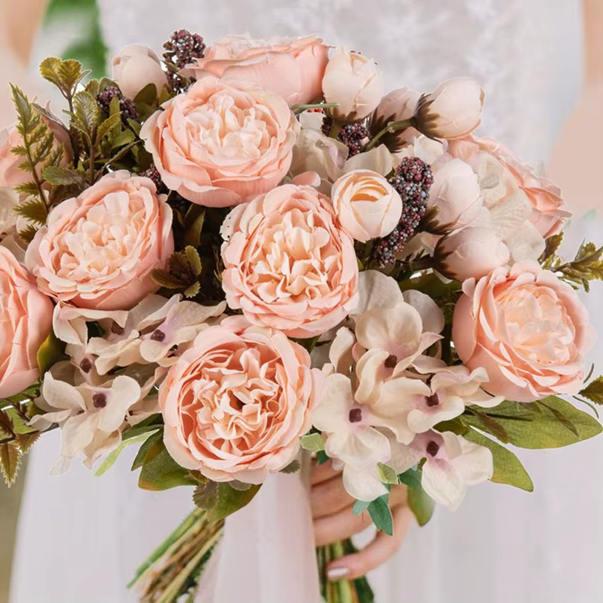 Fleurs artificielles Festival Couronne De Mariage Jardin Rose Bud Arch Faux Pivoine Bouquet Vase Chambre Décoration De La Maison En Soie Hortensia Prop