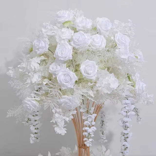 Guirlande de couronne verte série blanche