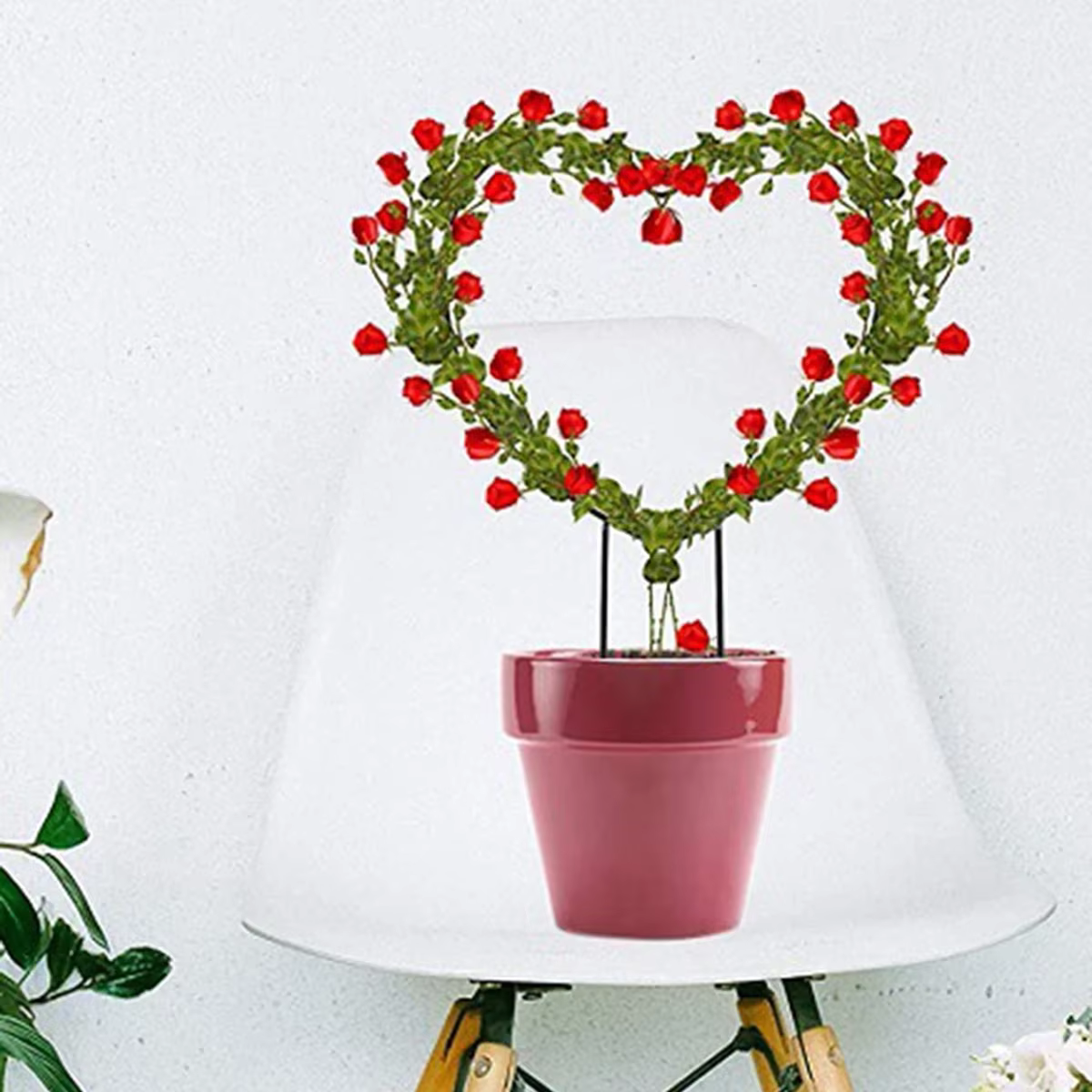 Piquet de support de plante de jardin en forme de coeur