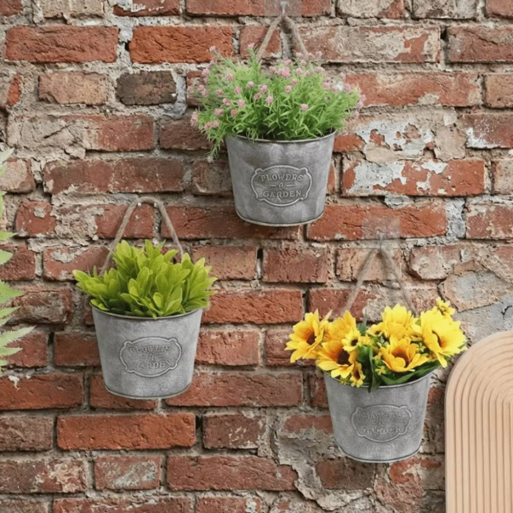 Jardinière murale vintage en métal