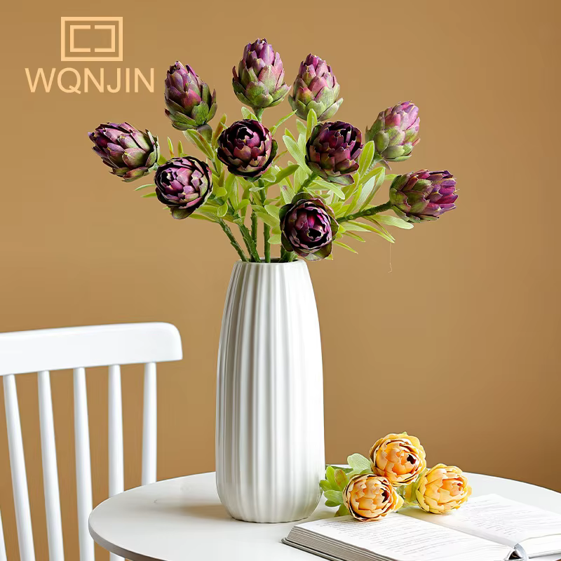 1 pièce, fausse fleur décoration ornements branche unique chardon fruit roi