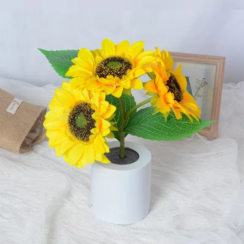 3 LED veilleuse Rechargeable tournesol lumières éclairage intérieur chambre chevet bureau décoration lampe de Table lampes de nuit