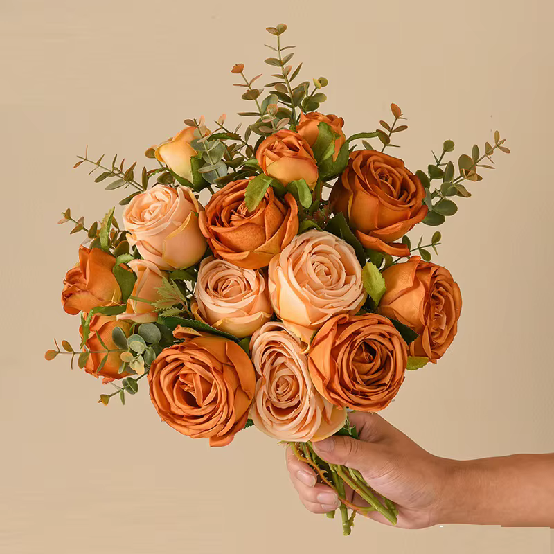 Rose artificielle en soie