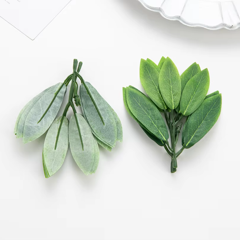 Plantes artificielles en soie verte