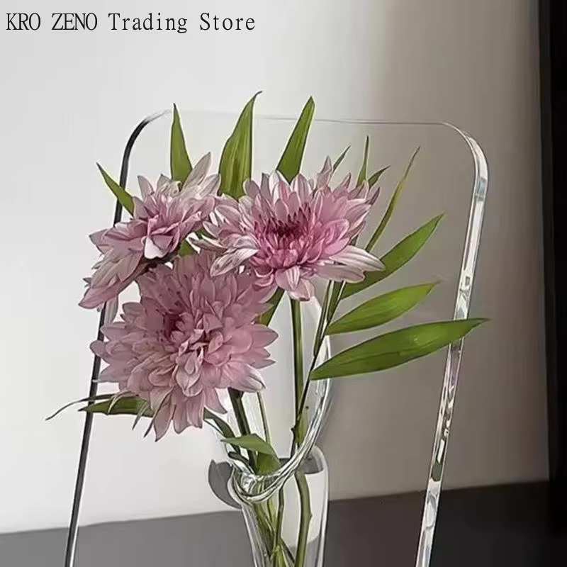 🔝 Vase à fleurs en acrylique transparent