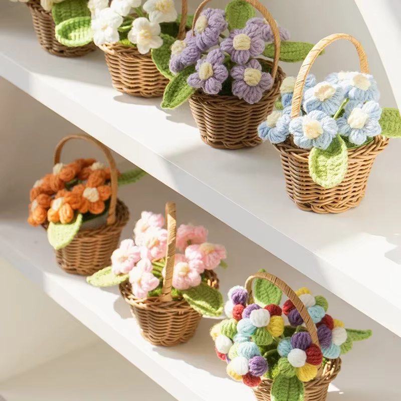 Pot de fleur au Crochet mignon