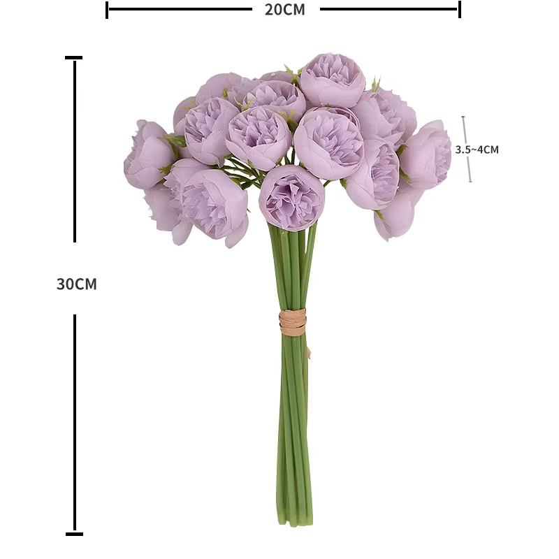 Rose Rose pivoine fleurs artificielles Bouquet de soie 27 têtes Roses fausse fleur pour Vase de Table organiser les fleurs de décoration de mariage à la maison