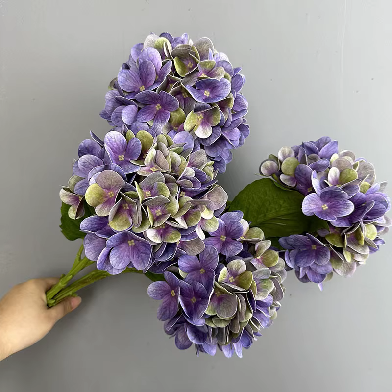 Nouveau Hortensia fleur artificielle toucher réel hydratant faux Bouquet de fleurs pour la maison décor de mariage salon bureau Floral
