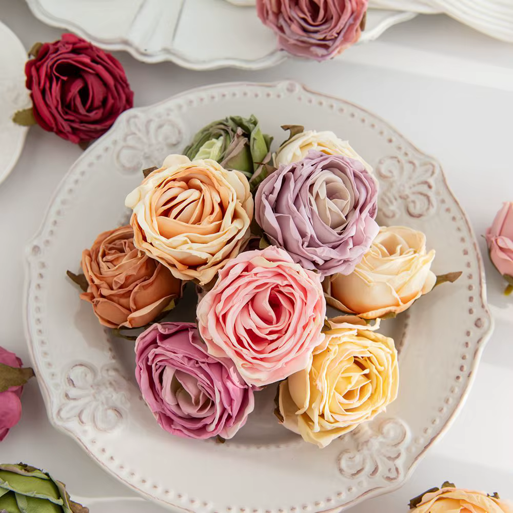 Bord Brûlé Artificiel Rose De Mariage nuptiale bouquet Décor Maison vase En Plein Air Jardin Festival Parti Couronne Bricolage cadeau Saint Valentin