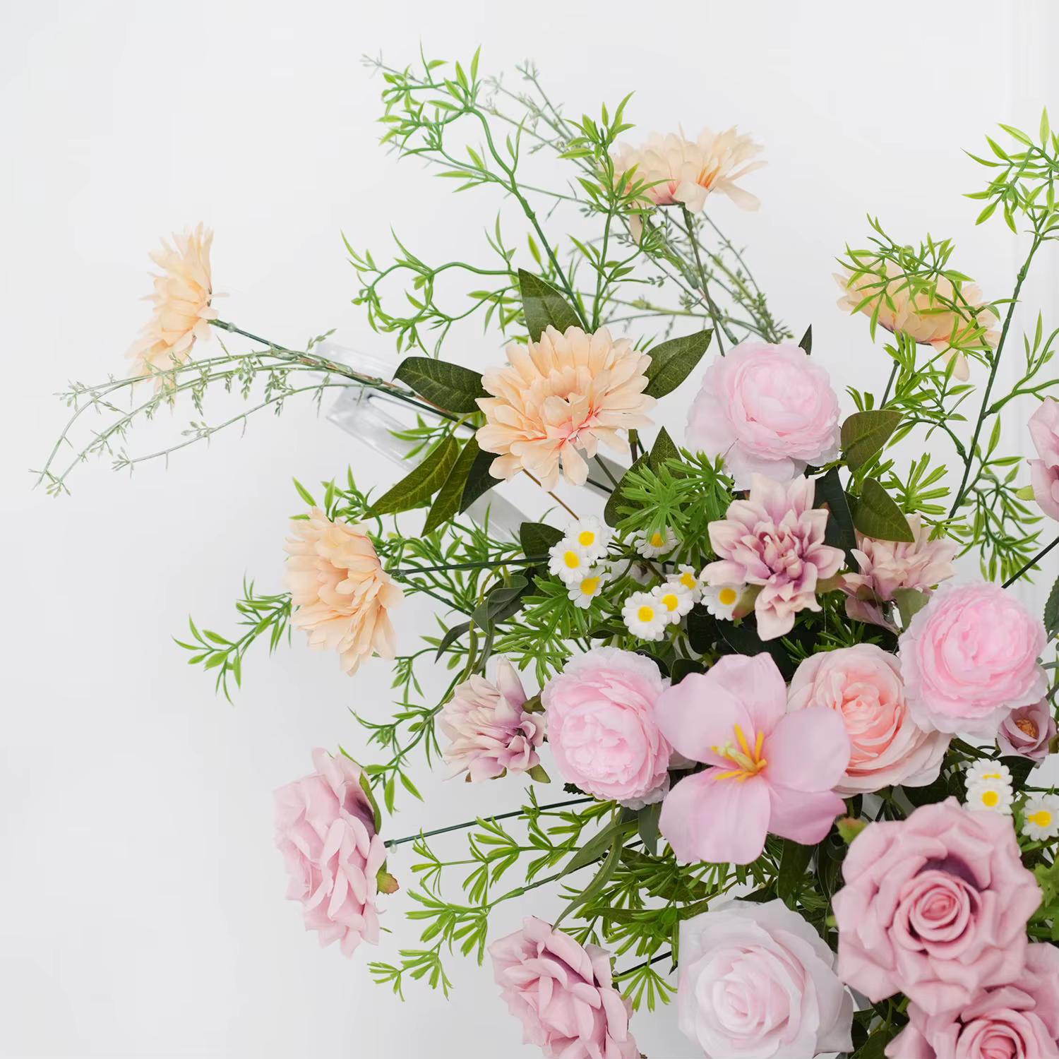 Arche de fleurs artificielles Uflower rose et violette pour mariage