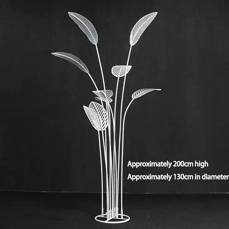 Nouvelle grande décoration d'arbre à bananier en métal à 12 têtes