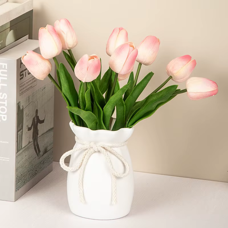 Vase à fleurs en plastique Design avec nœud