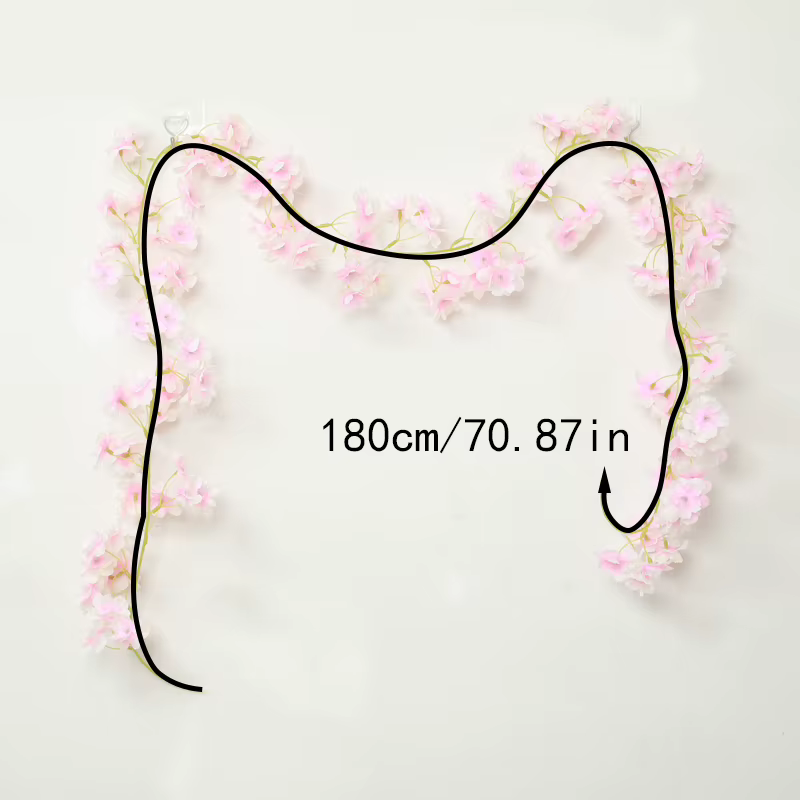 Guirlande de fleurs artificielles de cerisier Sakura de 180 cm pour mariage