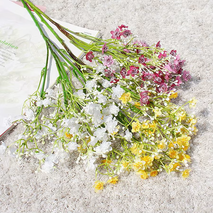 Fleur artificielle gypsophile Festival fête mariage mariée Bouquet extérieur jardin guirlande maison Vase Table à la main bricolage cadeau décor