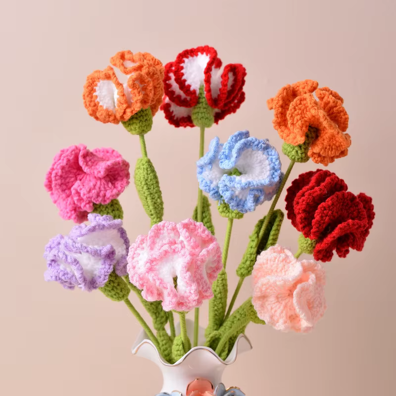 Bouquet de fleurs artificielles tissées à la main