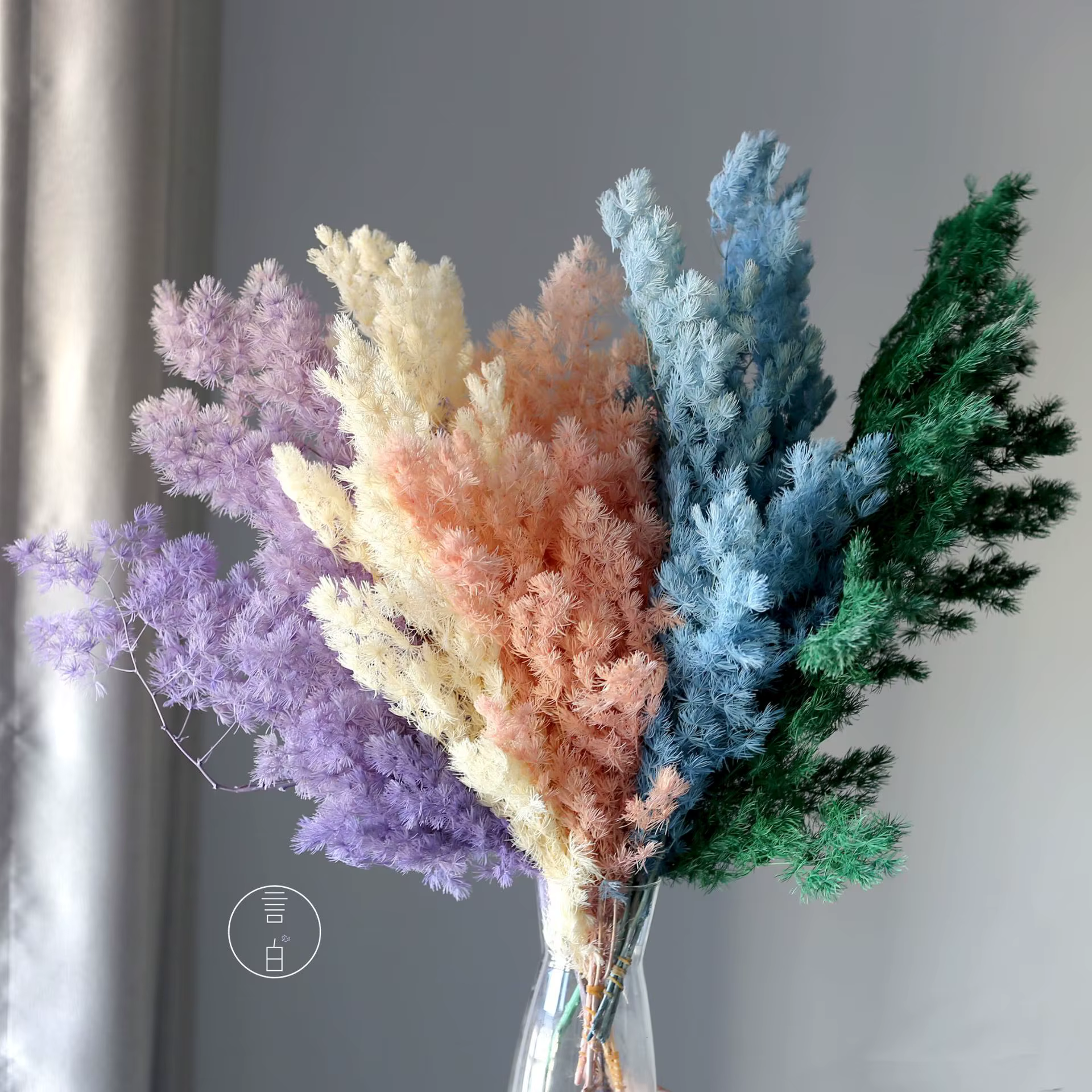 2 pièces de fleurs décoratives naturelles Myriocladus Penglai Song