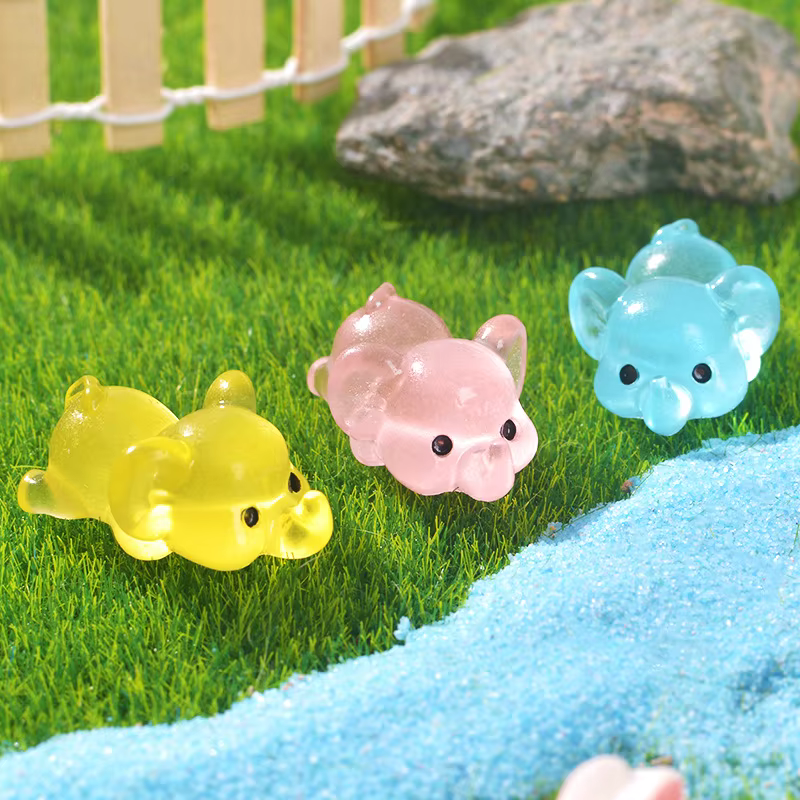 20 pièces éléphants miniatures fée jardin décoration lumineux Mini éléphant Figurines décor à la maison bricolage