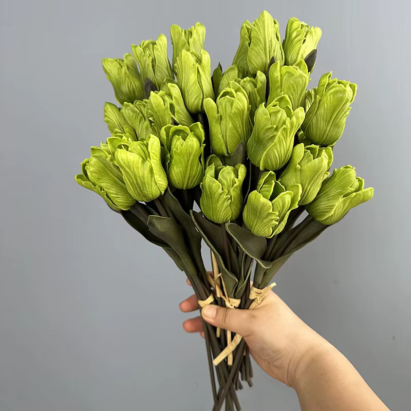6 pièces de tulipes artificielles roses Morandi pour mariage