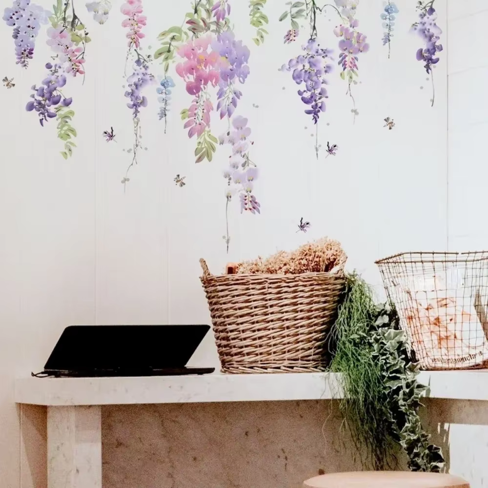 Autocollants muraux floraux plantes à fleurs