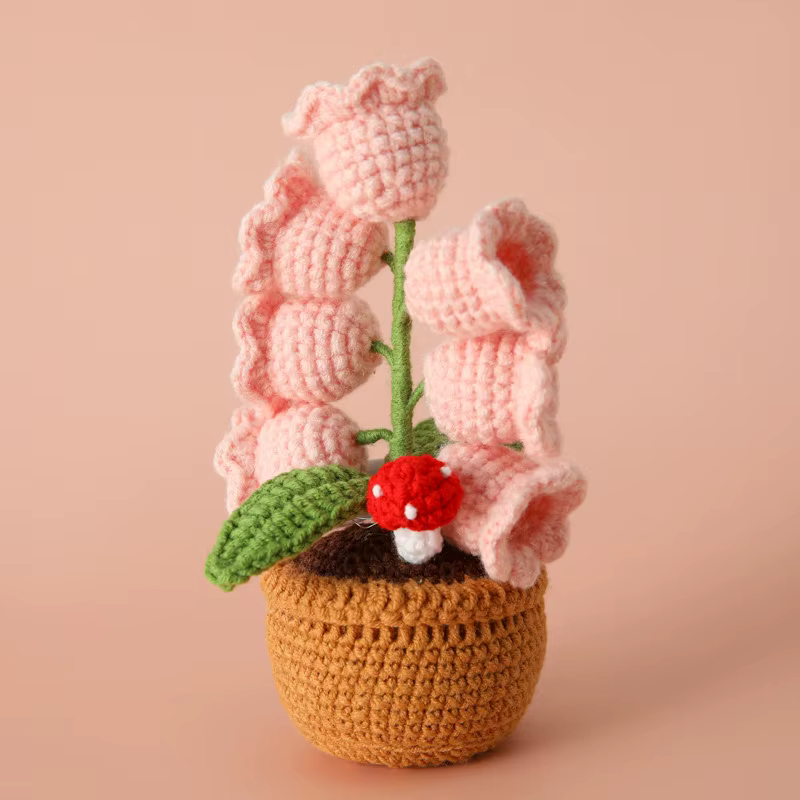 Orchidée Clochette au Crochet avec Pot