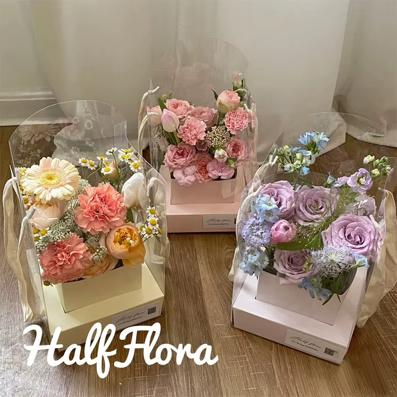 Nouvelle boîte d'emballage pour fleurs roses