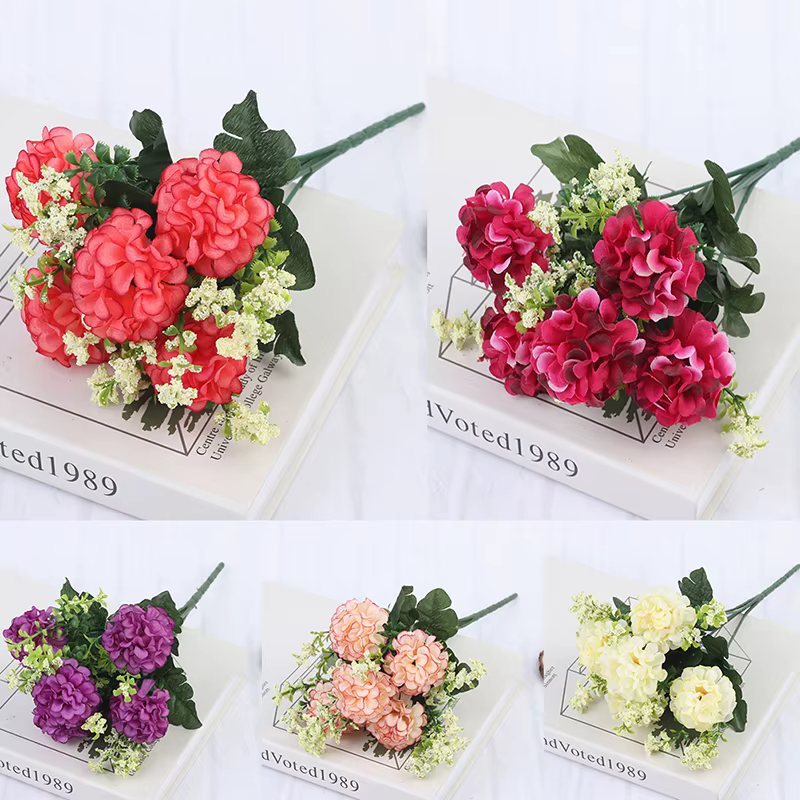 1 Bouquet d'hortensia en soie