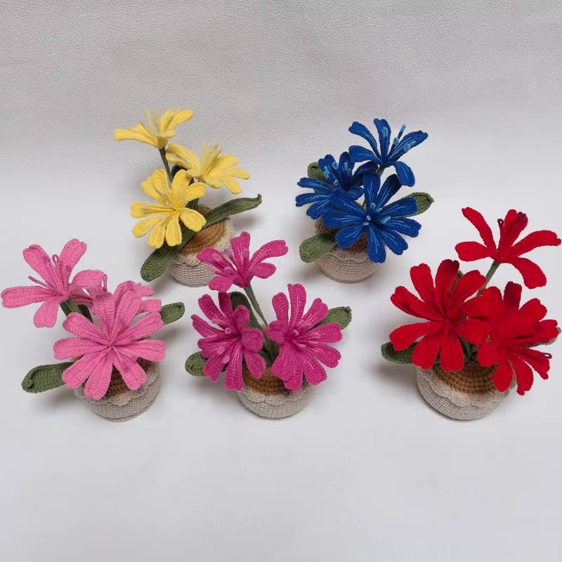 Vase à fleurs en Crochet