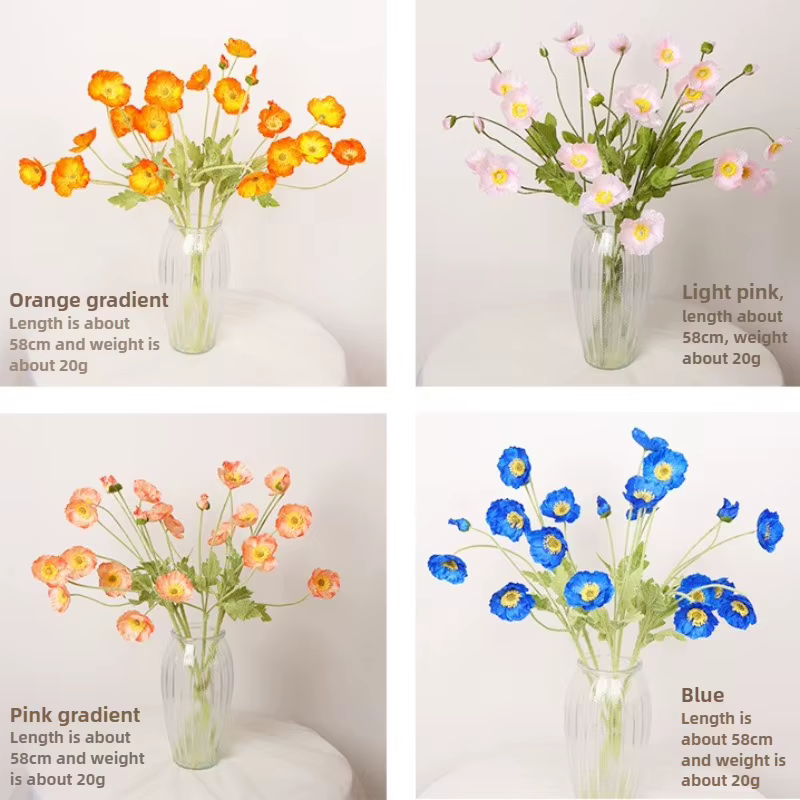 Coquelicot artificiel haut de gamme