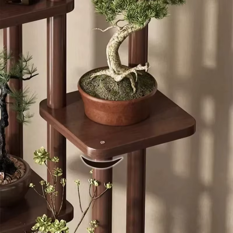 Supports à plantes à plusieurs niveaux en bois