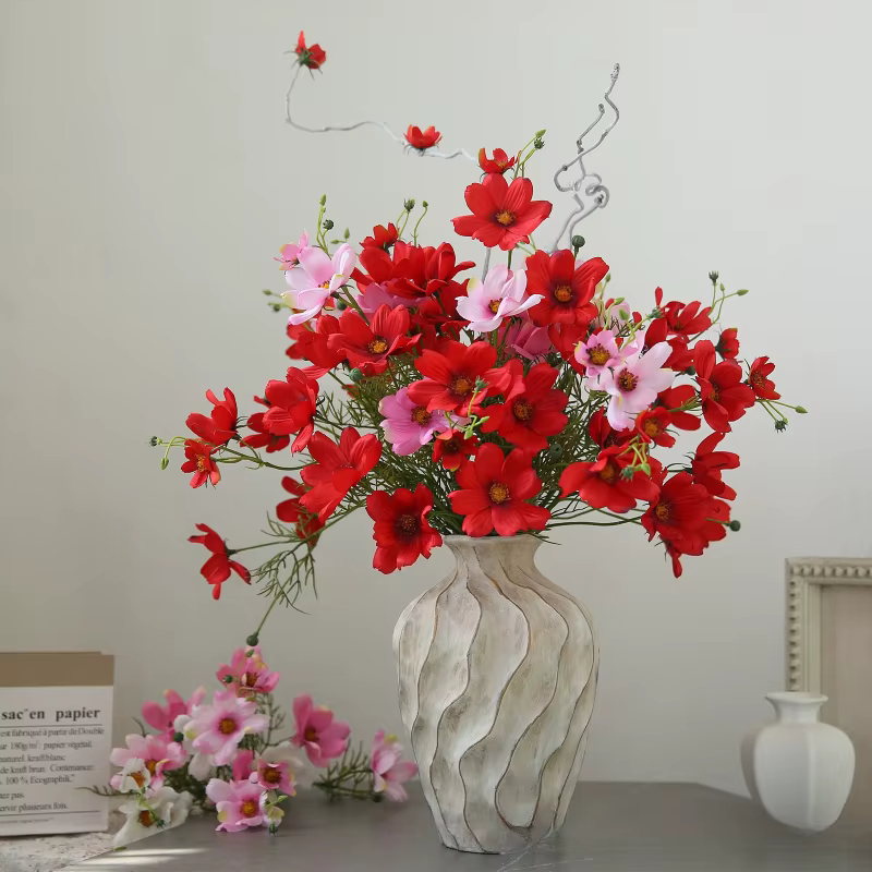 12 pièces de fleurs artificielles en soie