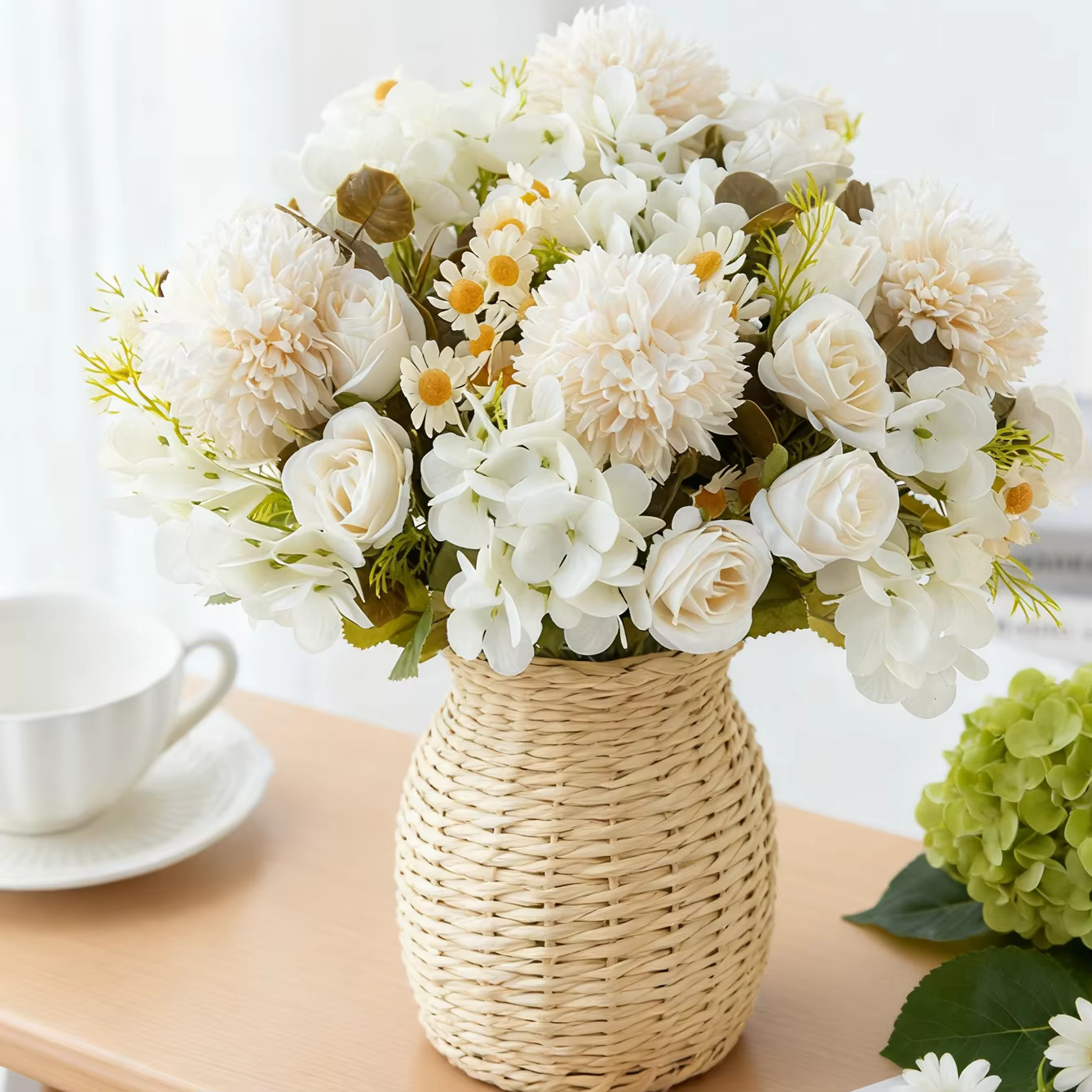Fleurs Artificielles Camomille – Combinaison pour Décoration de Table Maison