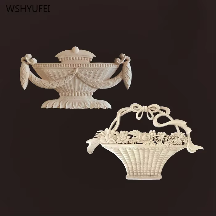 Décalcomanies décoratives en bois pour meubles de maison, fleur d'angle en bois, décalcomanies carimplantées, décoration de fenêtre en bois, vente directe