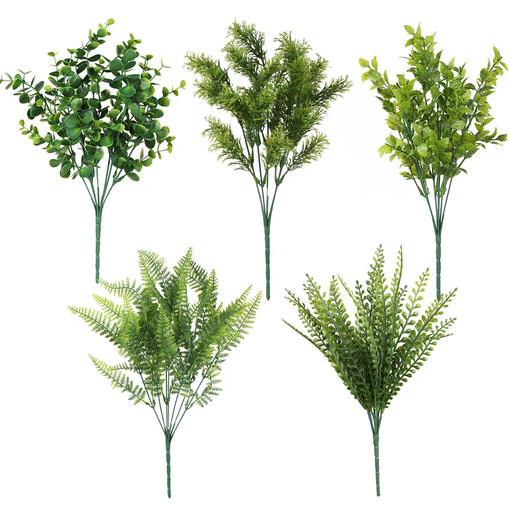 Plantes artificielles vertes à 7 Branches