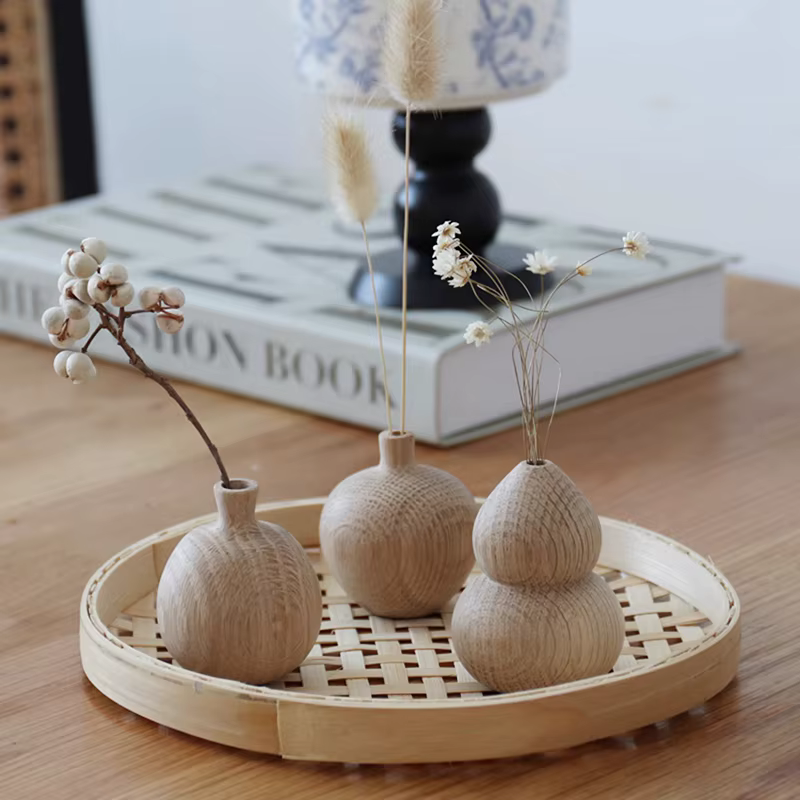 Vase en bois japonais pour fleurs