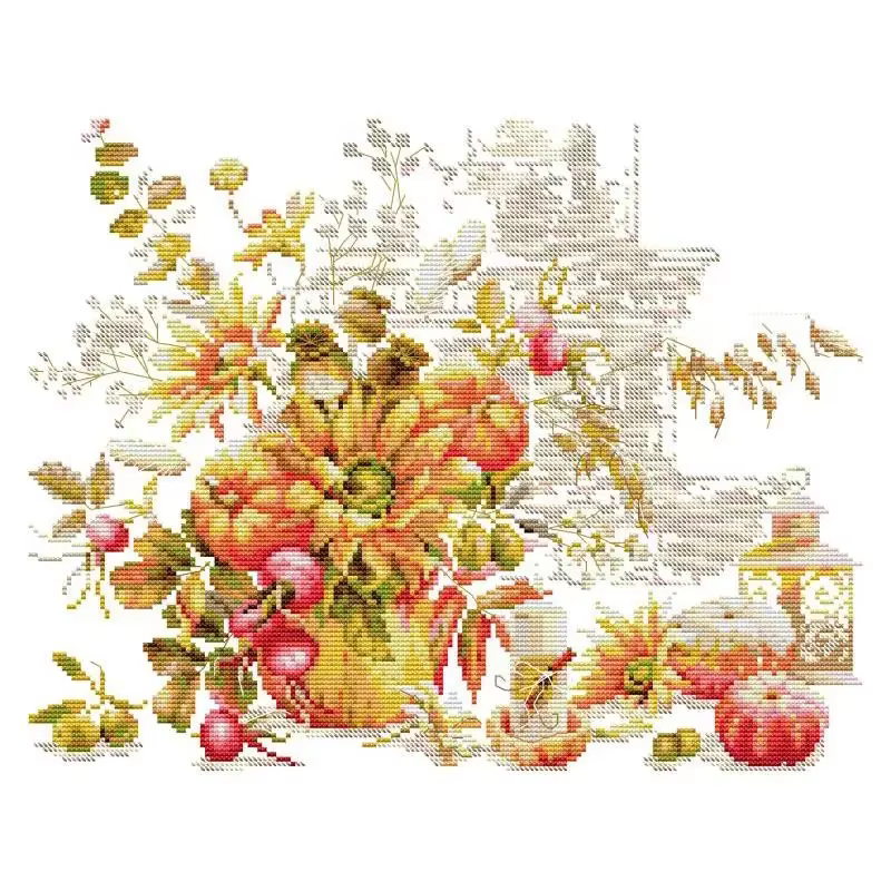 Analyste de point de croix de la série de fleurs de bouquet de convocation de Noël