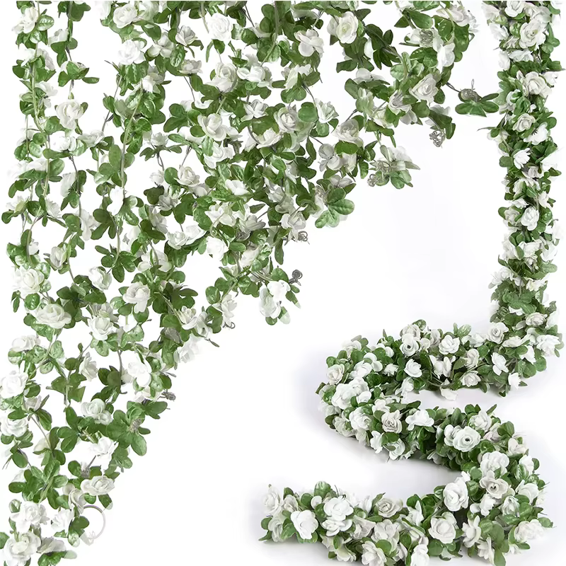 2.5m, Guirlande de roses artificielles en soie