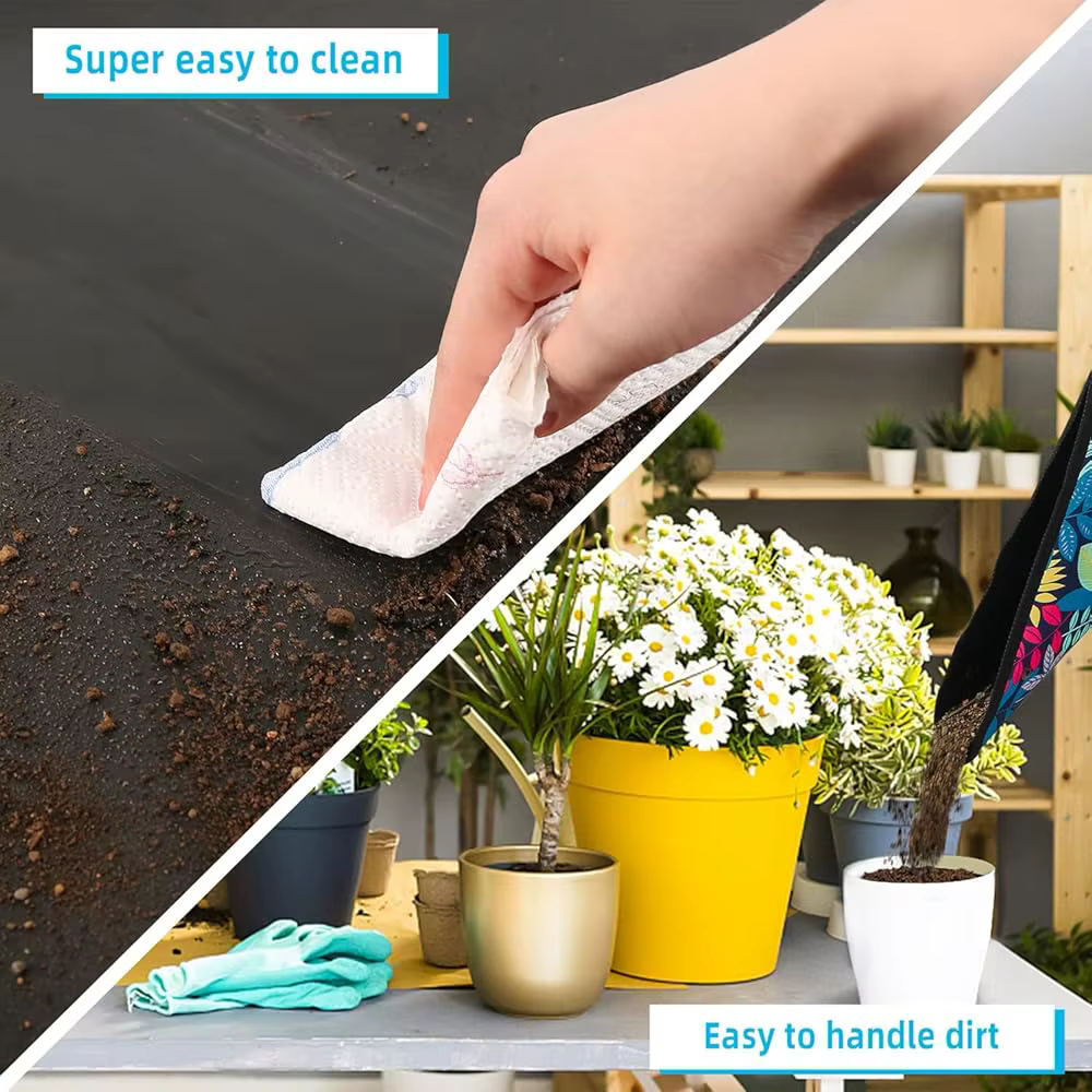 Tapis de repotage pliable imperméable en PE 50cm*50cm pour plantes