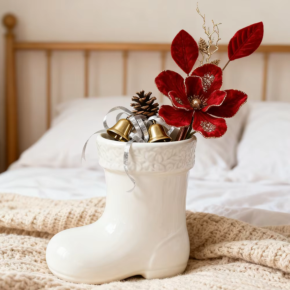 Décor de fleurs de noël artificielles