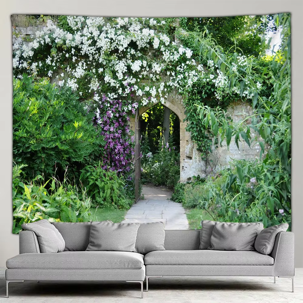 Tapisserie de paysage, plantes de rue