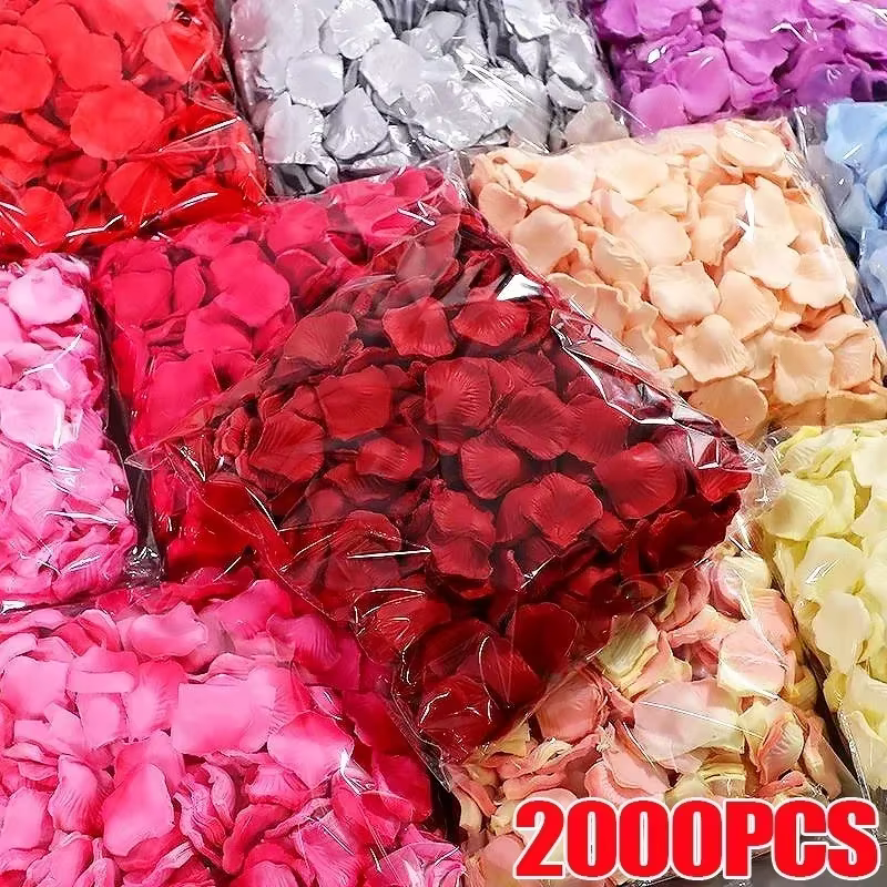 2000/100 pièces pétales de Rose artificielles fleurs colorées Roses en soie faux pétale pour romantique saint valentin cadeaux de mariage décor