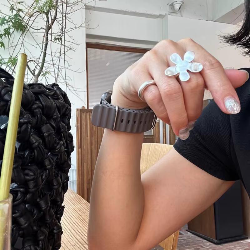 Bague de document en argent pour femmes et filles, bijoux esthétiques, grande fleur, bague de doigt, cadeau de fête d'anniversaire, accessoires de mariage à la mode