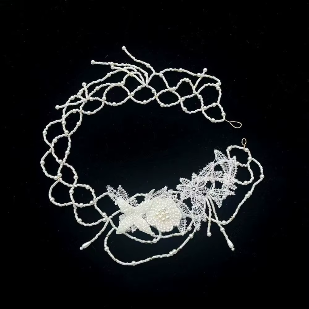 Accessoire Cheveux Style Français Coiffe de Mariée Vintage Chic Bandeau de Mariée Rétro Tendance Coiffe de Mariage Bal de Promo