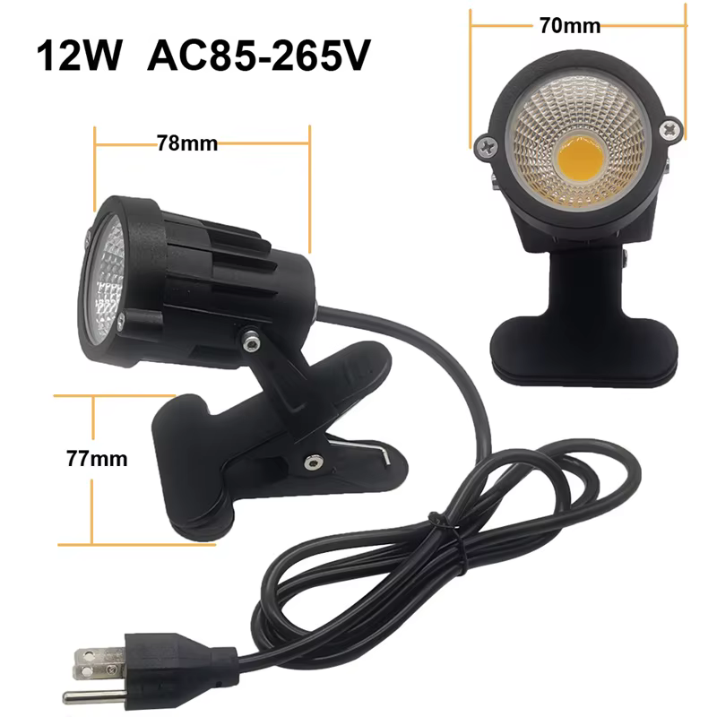 Pince LED Spot intérieur plantes décor Accent éclairage Clip sur lumières Uplight avec prise pour bureau