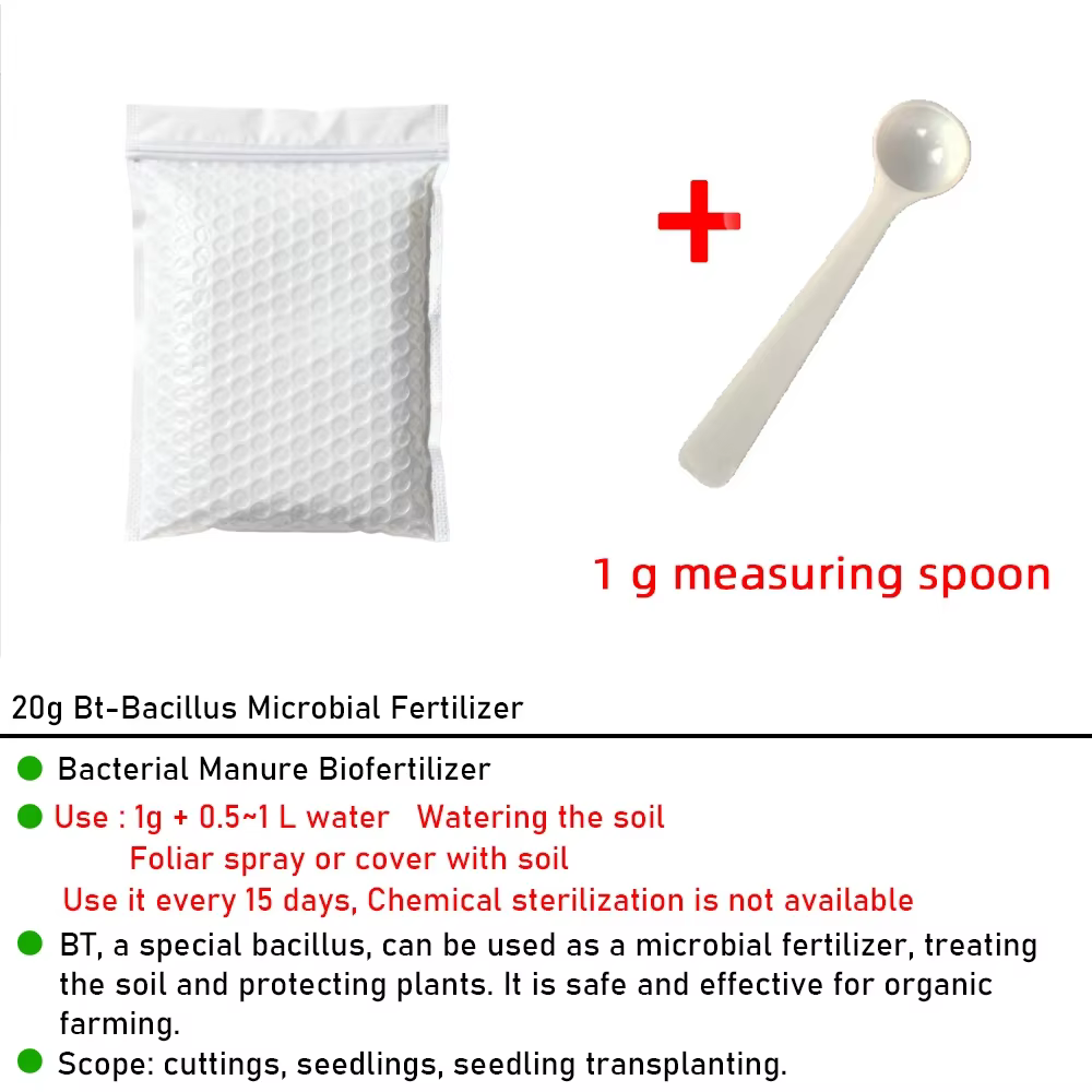 Engrais Microbien Bt-Bacillus 20g pour l'Agriculture Biologique