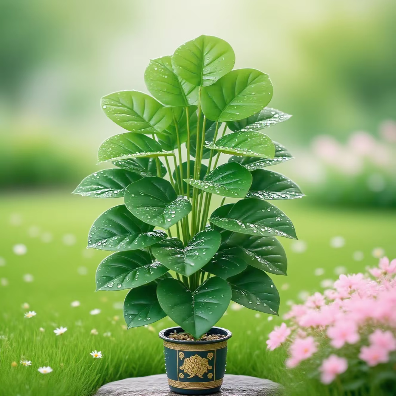 Grande plante de Pothos artificielle avec 24 feuilles