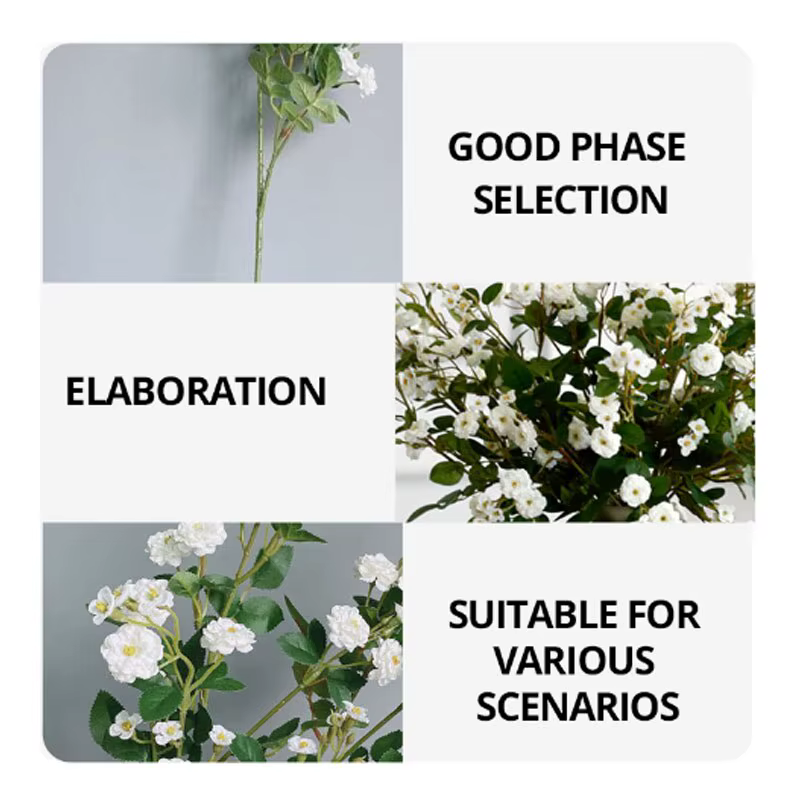1Pcs Blanc Pastorale Jardin Minuscule Rose Soie Fleurs Artificielles Salon Décoration Style Moderne Décoratif