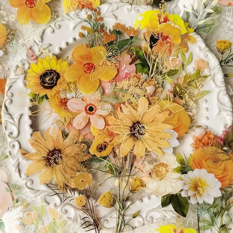 40 pièces itinérant rêves Vintage INS fleur plante autocollants décoratif bâton étiquettes journal Album fait à la main matériel de Scrapbooking