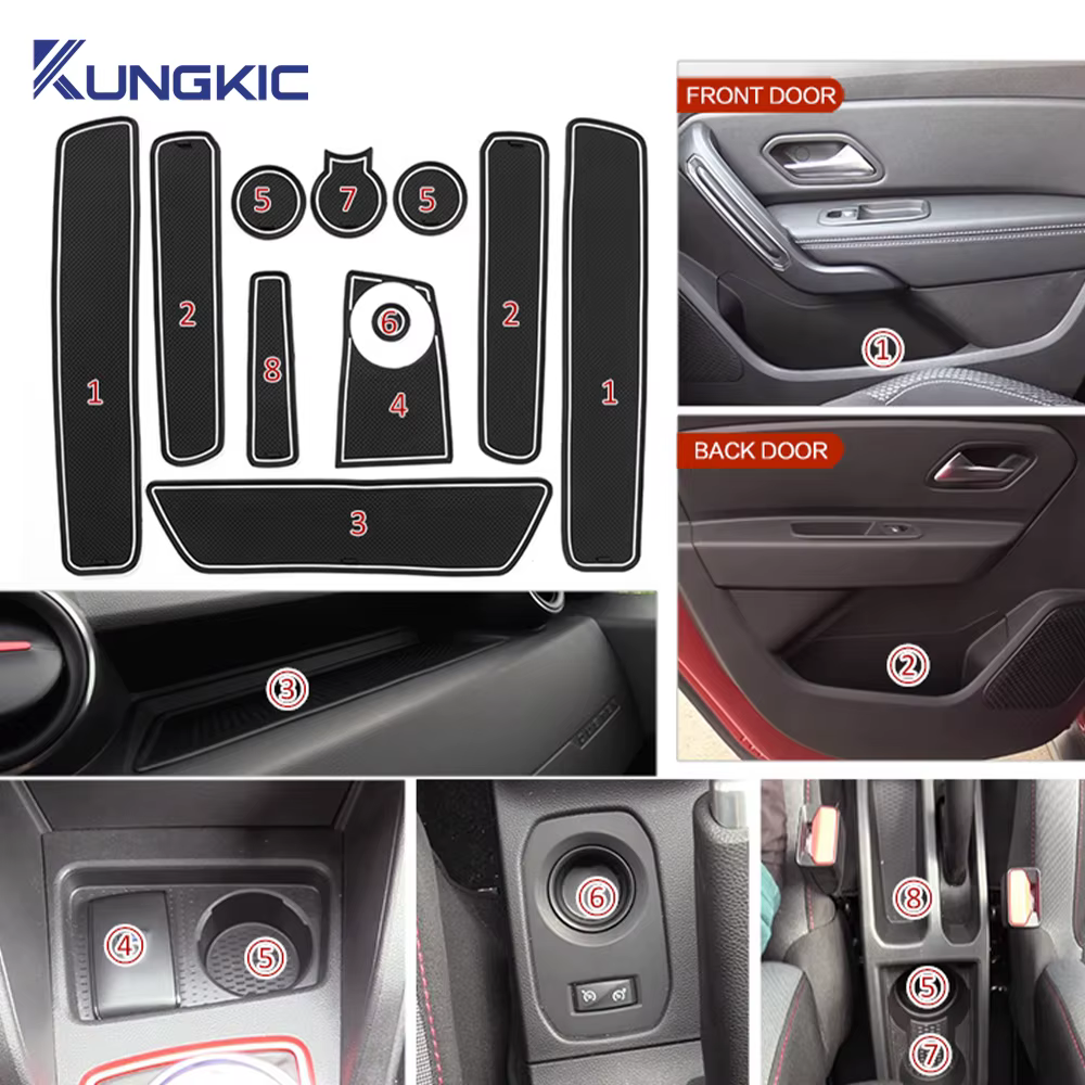 Tapis de tasse antidérapant pour porte, rainure de porte, accessoires d'intérieur, pour Dacia Duster 2018 2019 2020 2021